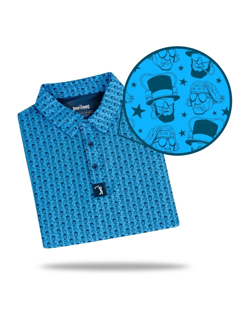 Bogey Bros Mt. Crushmore Polo NWOT